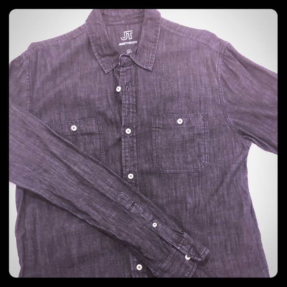 Jackthreads Mens Denim Button Up Shirt Sz M